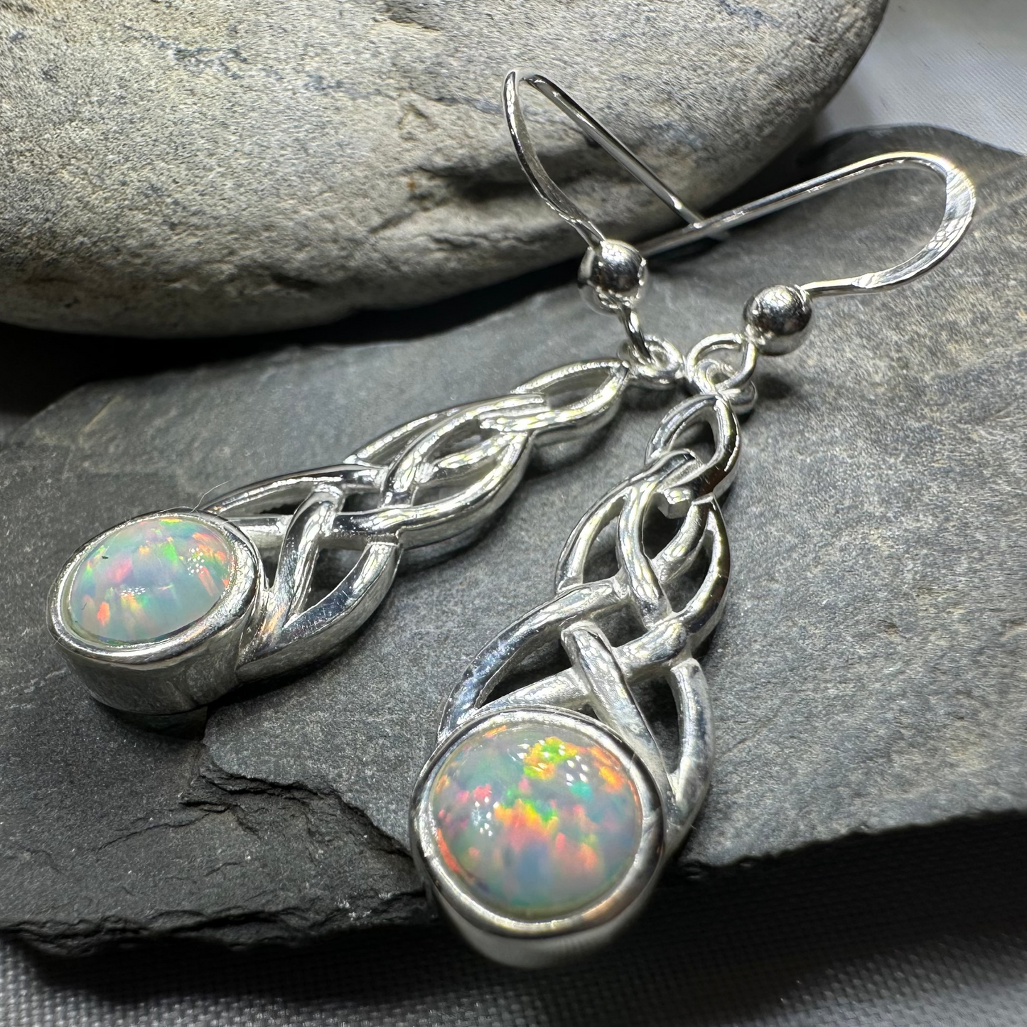 Muriel Celtic Knot Opal Earrings — view 7