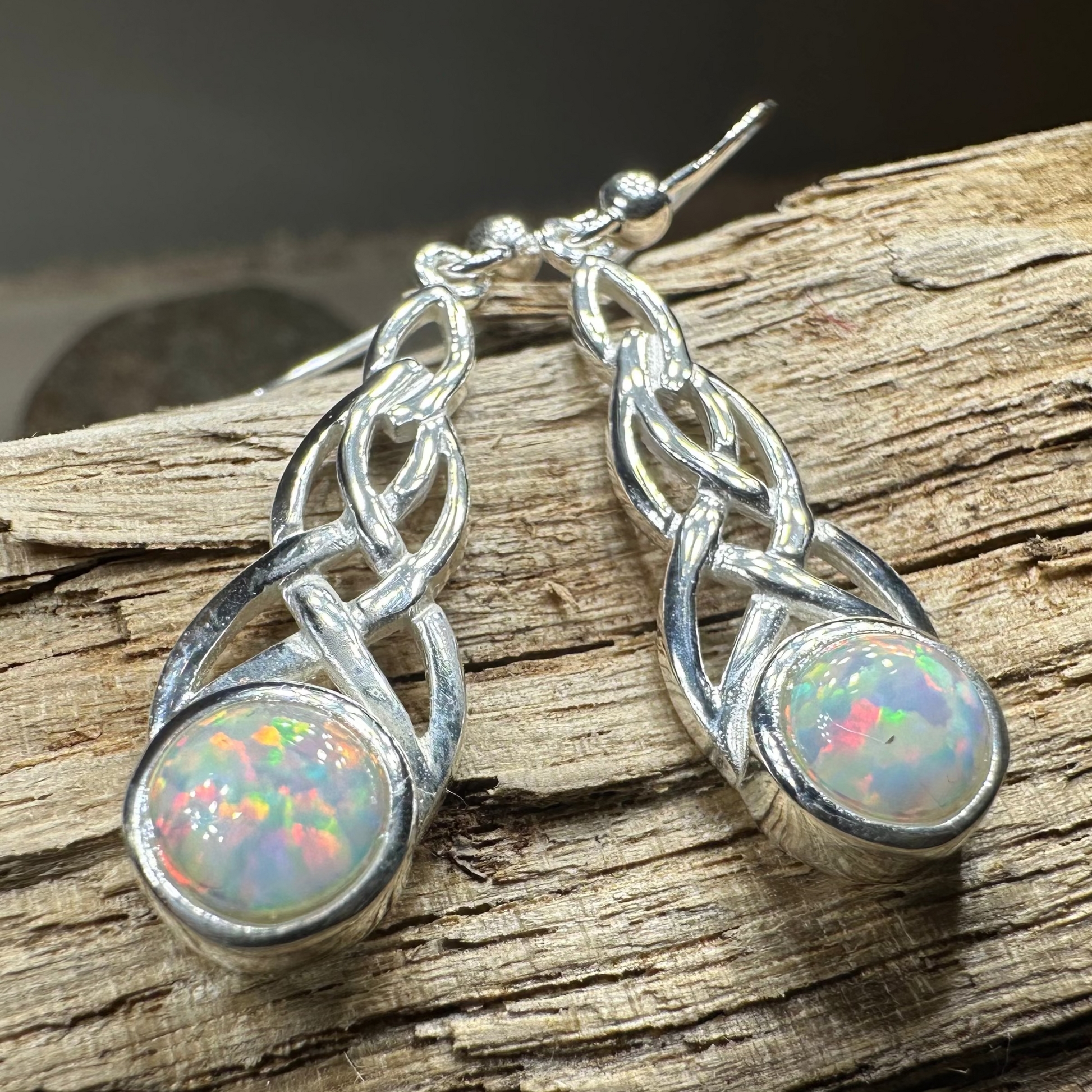 Muriel Celtic Knot Opal Earrings — view 6