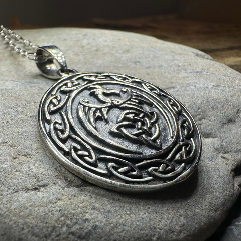 Load image into Gallery viewer, Rixon Celtic Dragon Necklace
