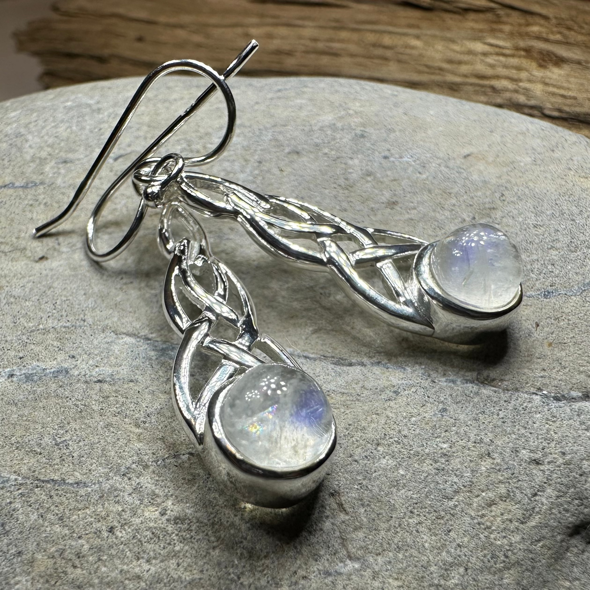 Marion Celtic Moonstone Earrings — view 7