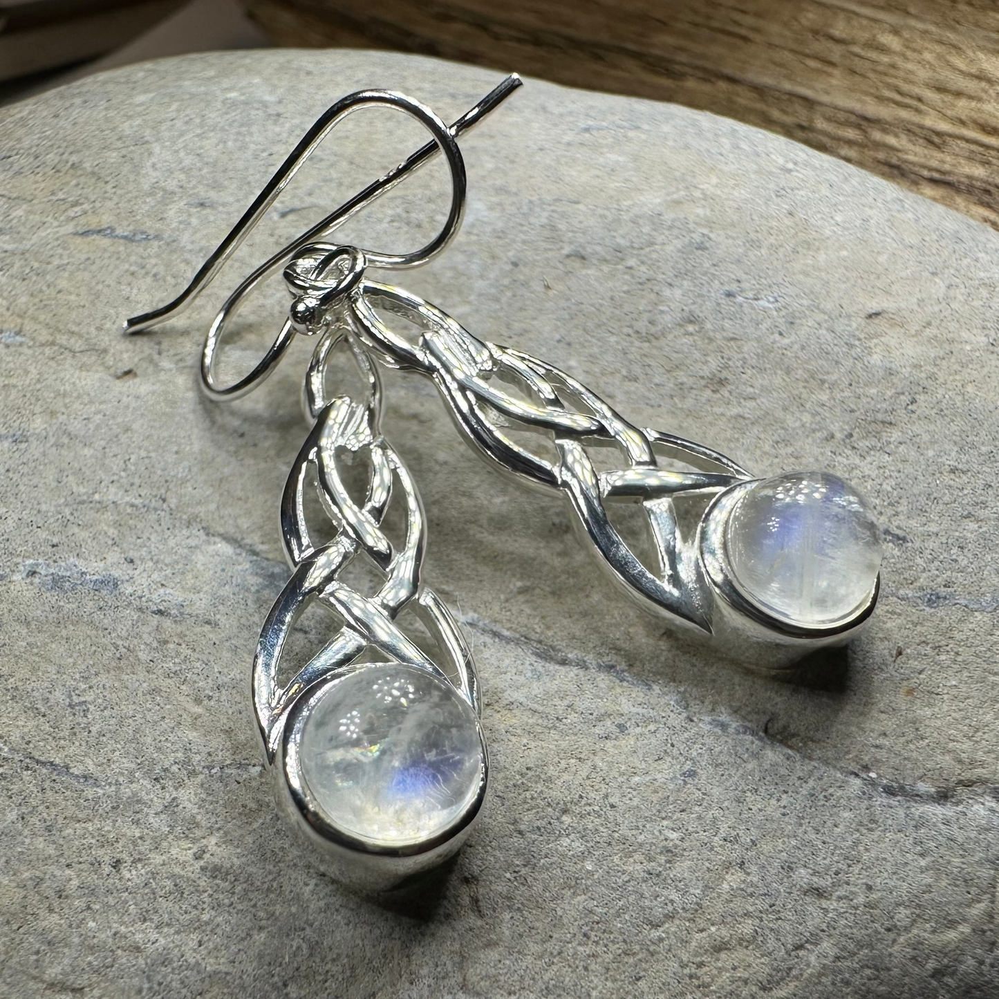 Marion Celtic Moonstone Earrings — view 2