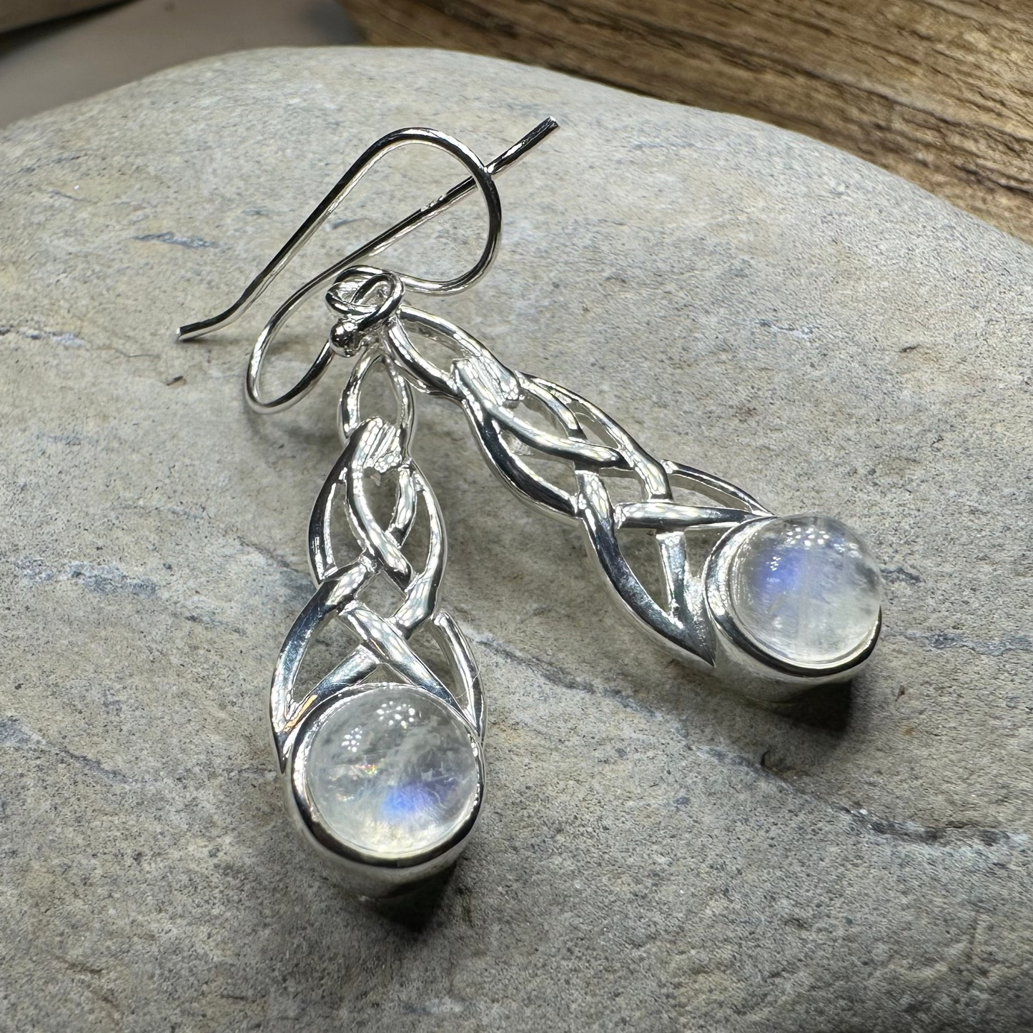 Marion Celtic Moonstone Earrings — view 8