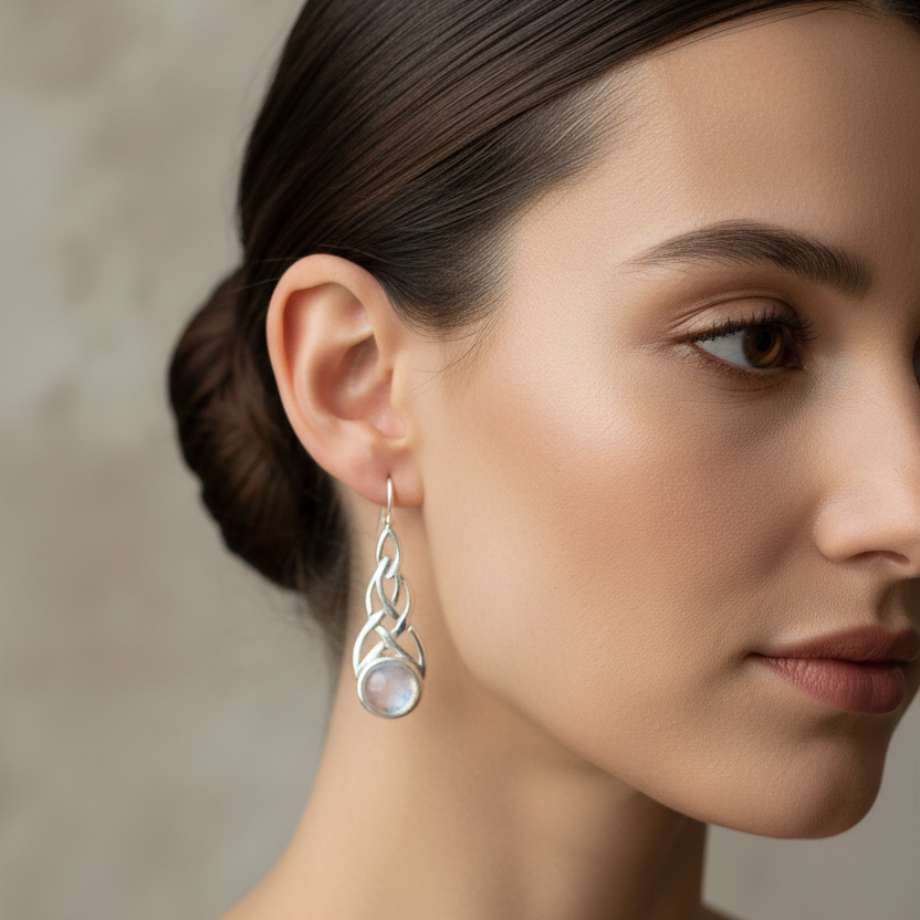 Marion Celtic Moonstone Earrings