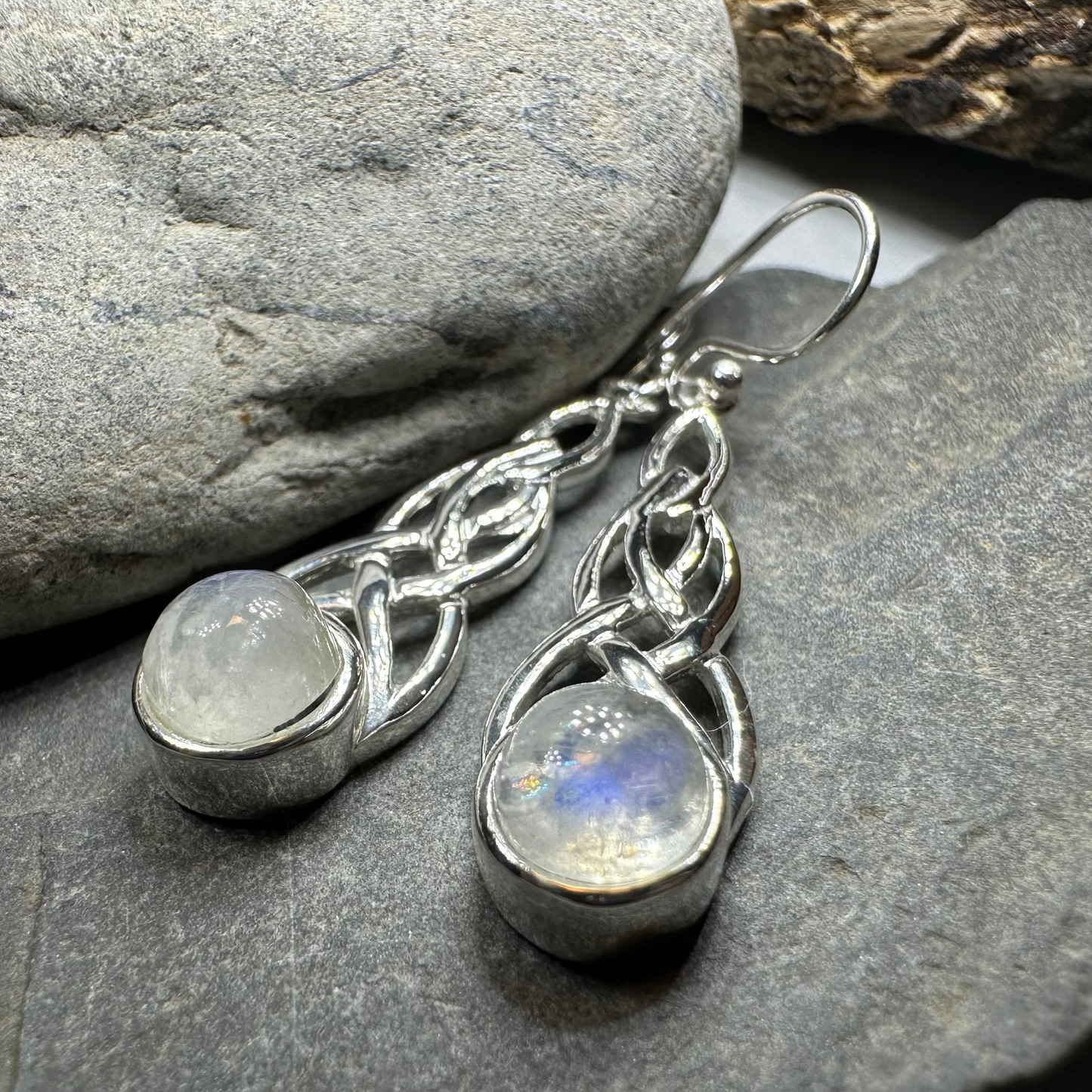 Marion Celtic Moonstone Earrings — view 3