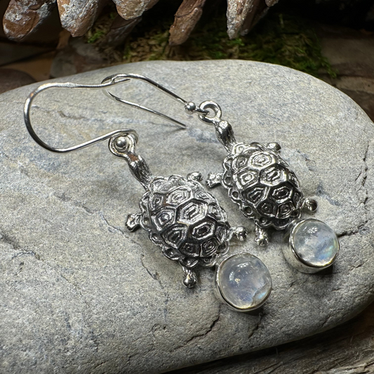 Turtle Moonstone Earrings