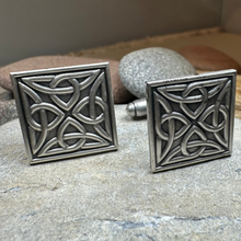 Load image into Gallery viewer, Square Trinity Knot Cuff Links
