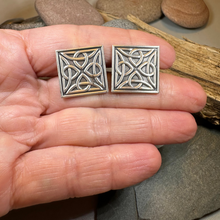 Load image into Gallery viewer, Square Trinity Knot Cuff Links

