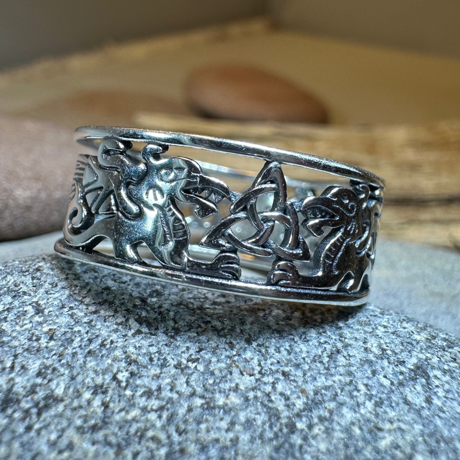 Welsh Dragon Band Ring