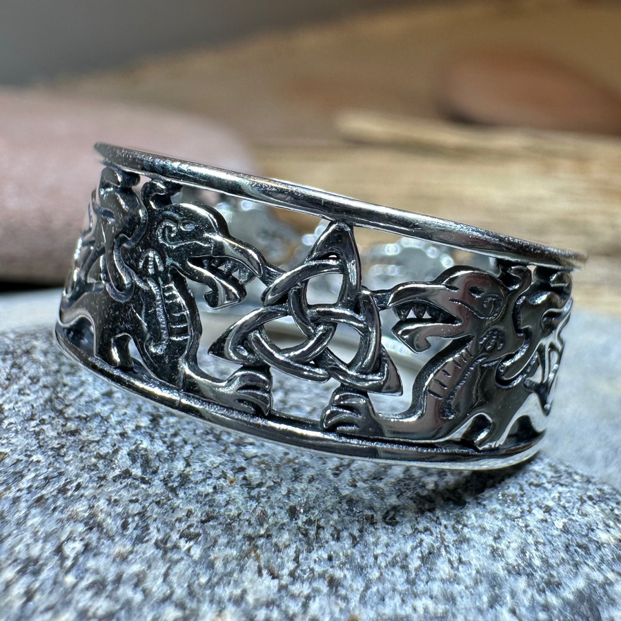 Welsh Dragon Band Ring