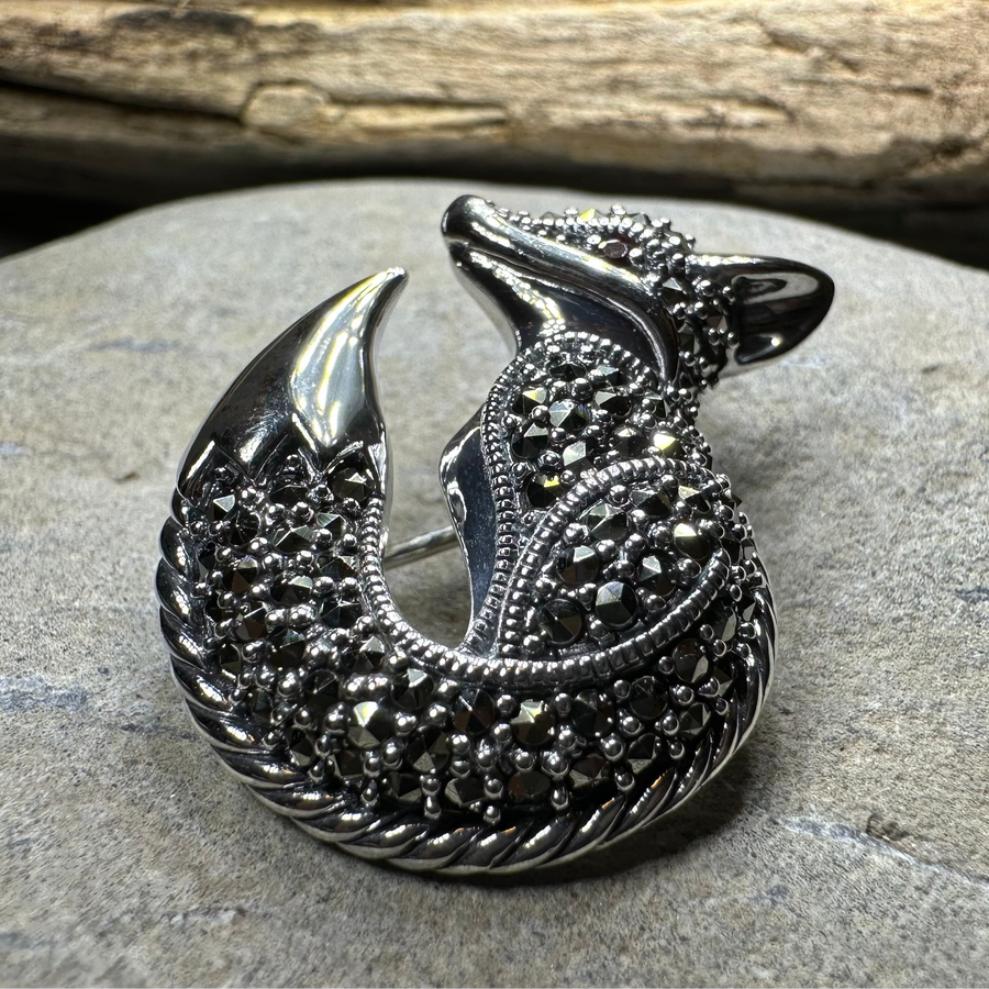 Marcasite Fox Brooch