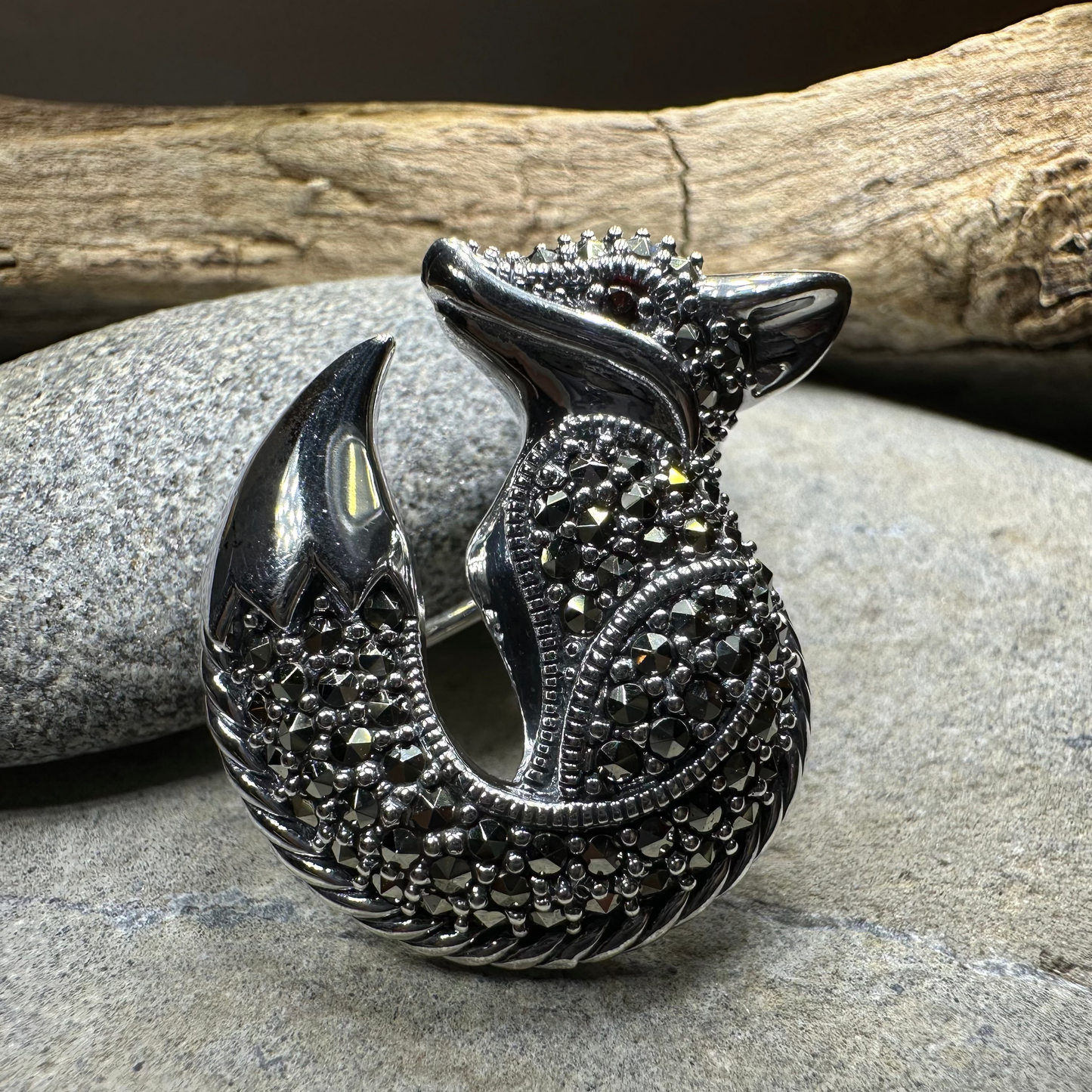 Marcasite Fox Brooch — view 7