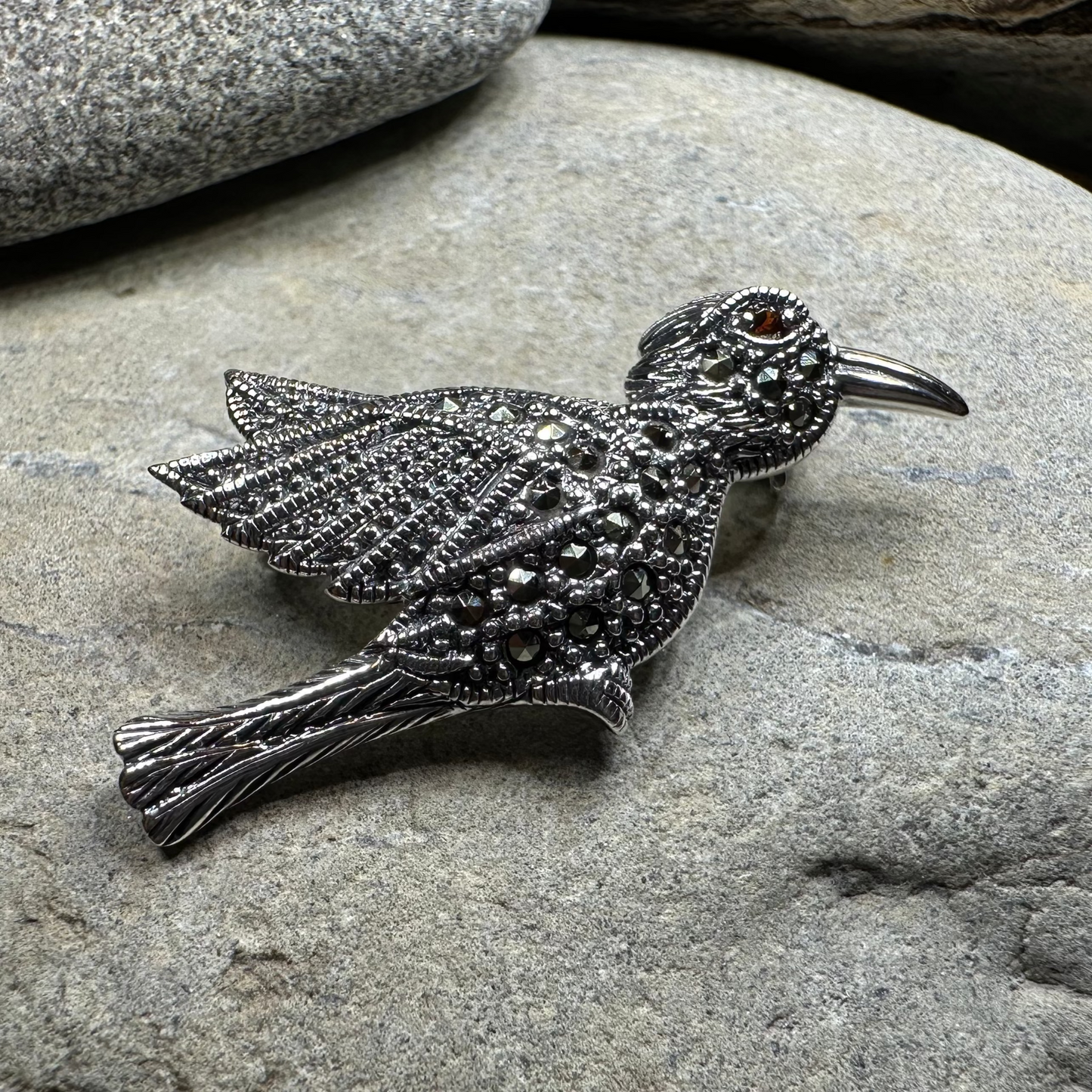 Marcasite Hummingbird Brooch