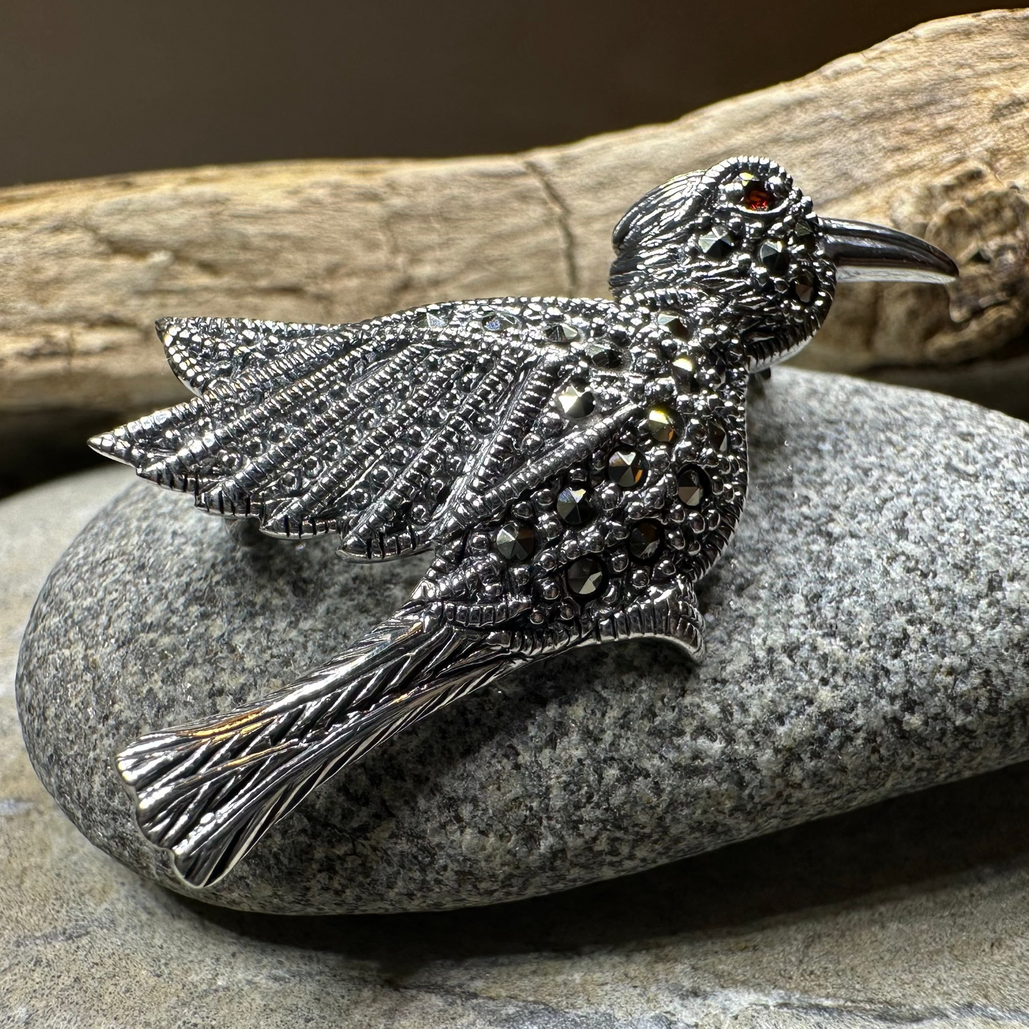 Marcasite Hummingbird Brooch
