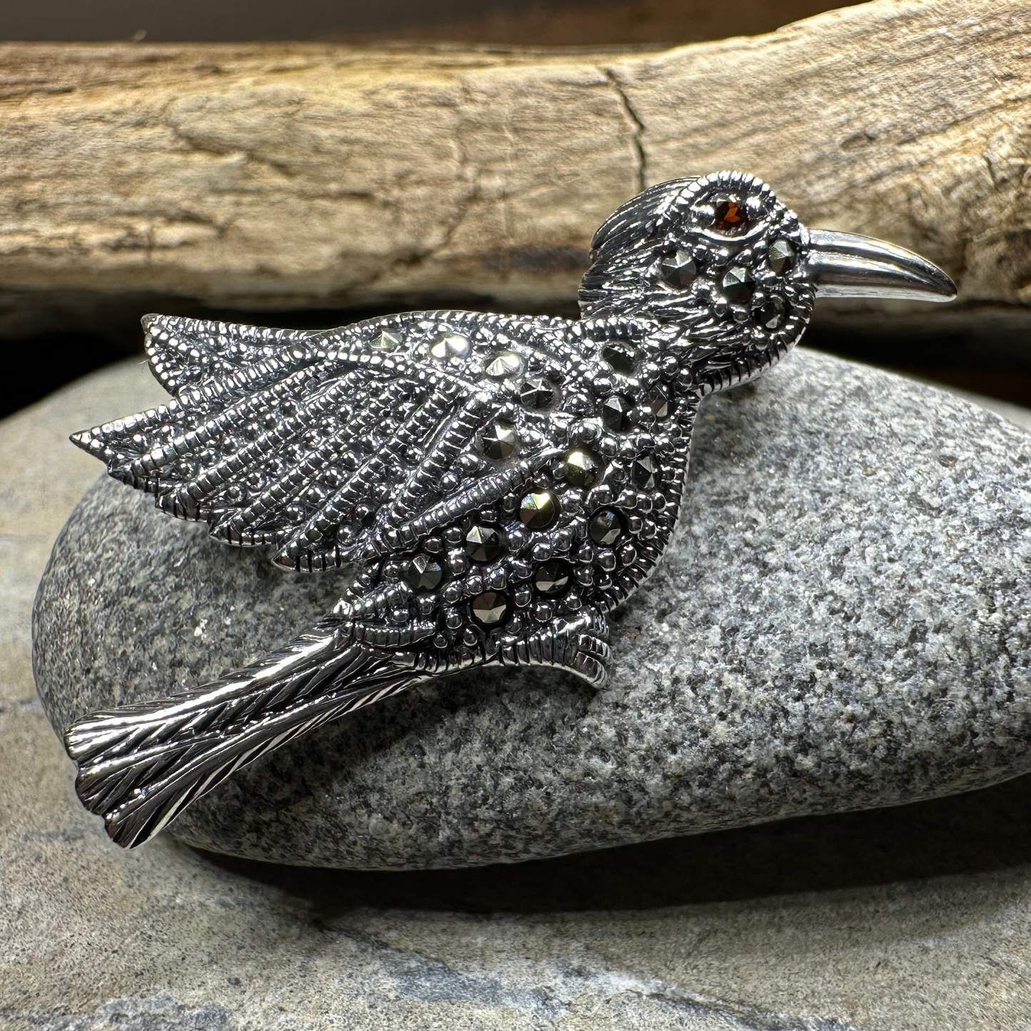 Marcasite Hummingbird Brooch