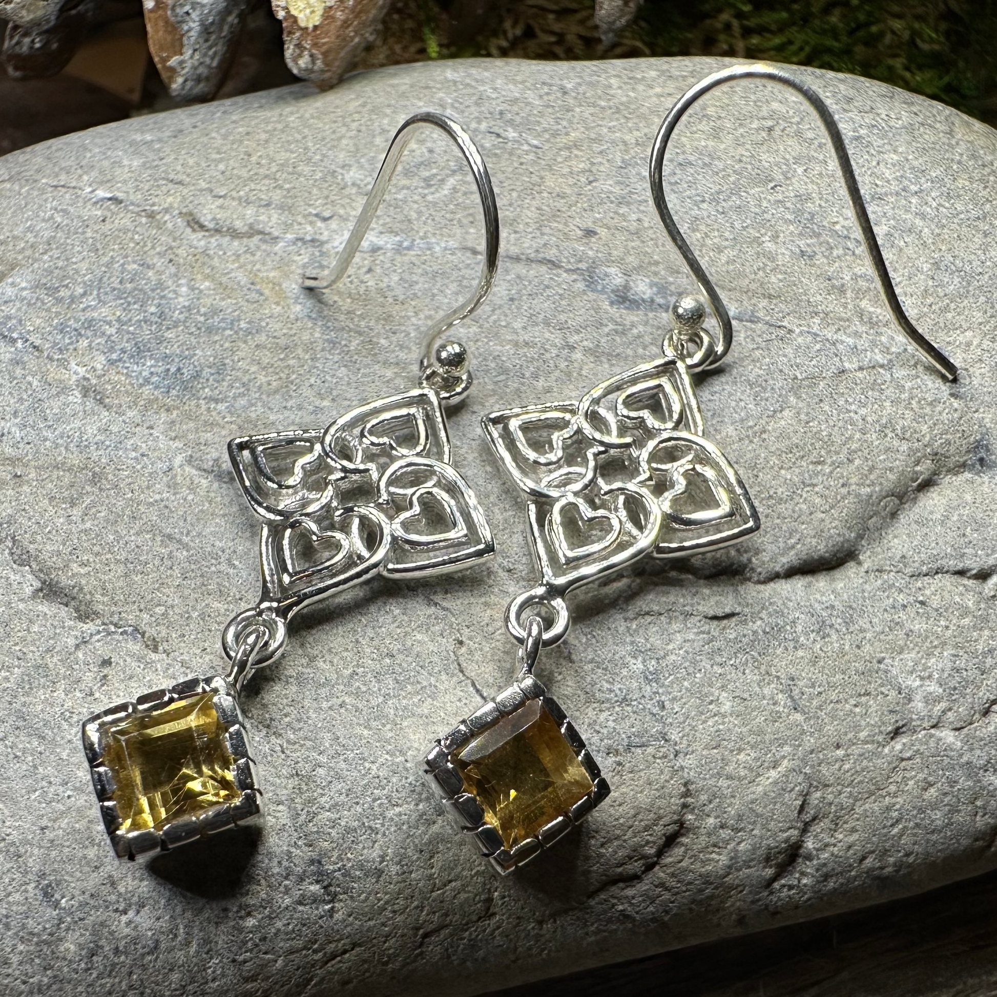 Celtic Love Knot Citrine Earrings — view 2