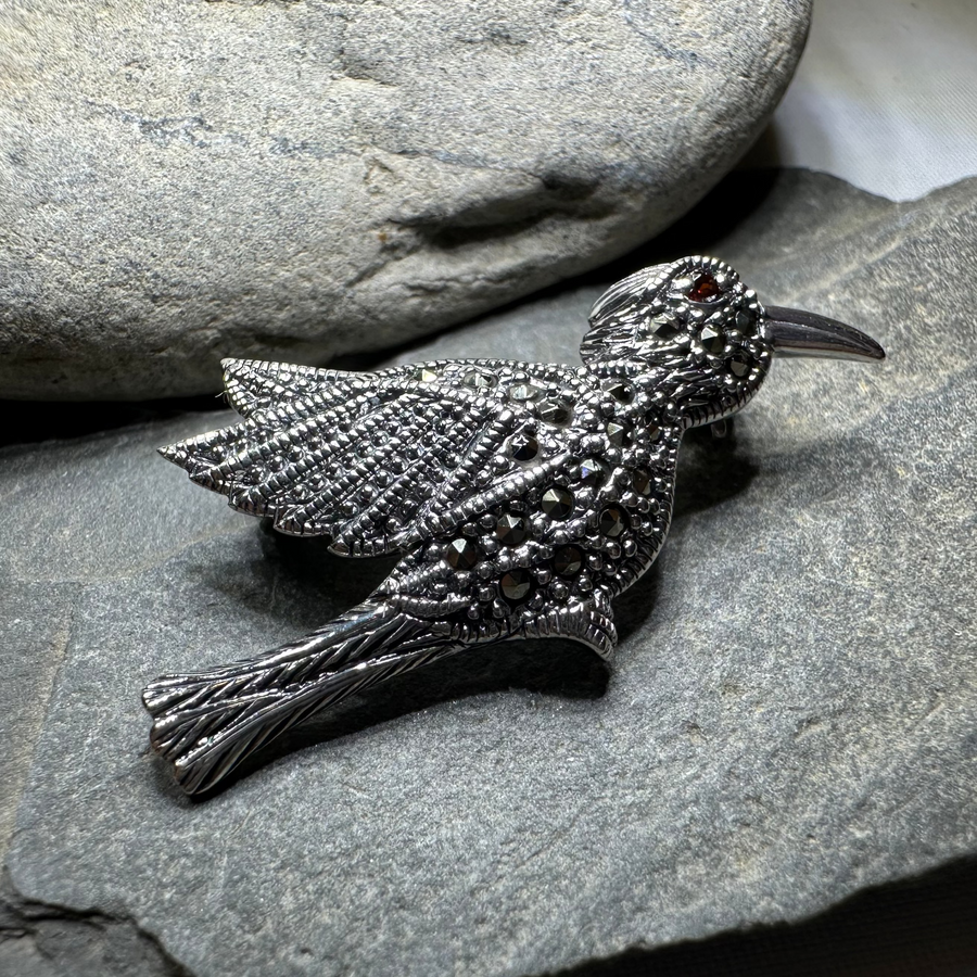 Marcasite Hummingbird Brooch