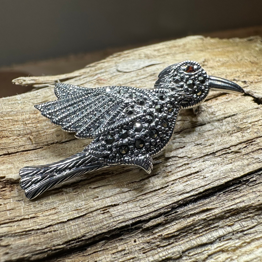 Marcasite Hummingbird Brooch