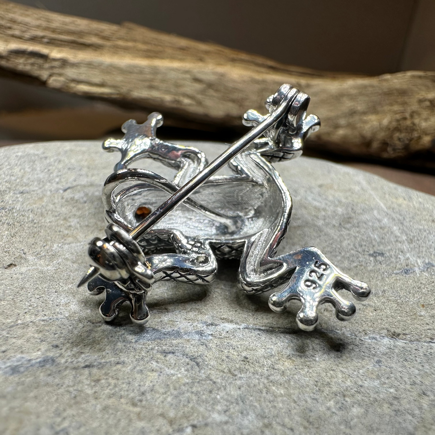 Petite Marcasite Frog Brooch