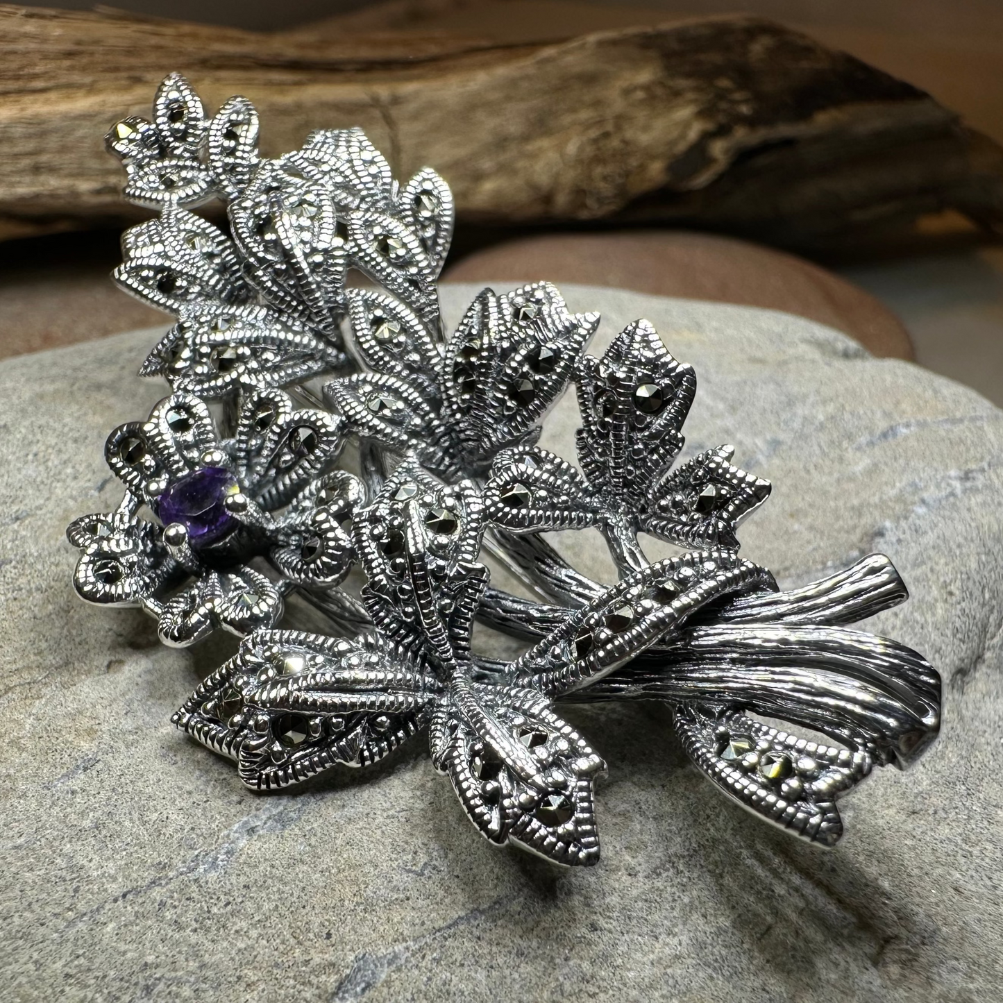 Marcasite Sweet Blossom Brooch — view 10