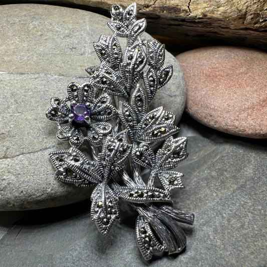 Marcasite Sweet Blossom Brooch — view 8