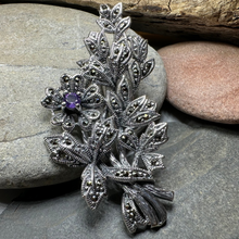 Load image into Gallery viewer, Marcasite Sweet Blossom Brooch

