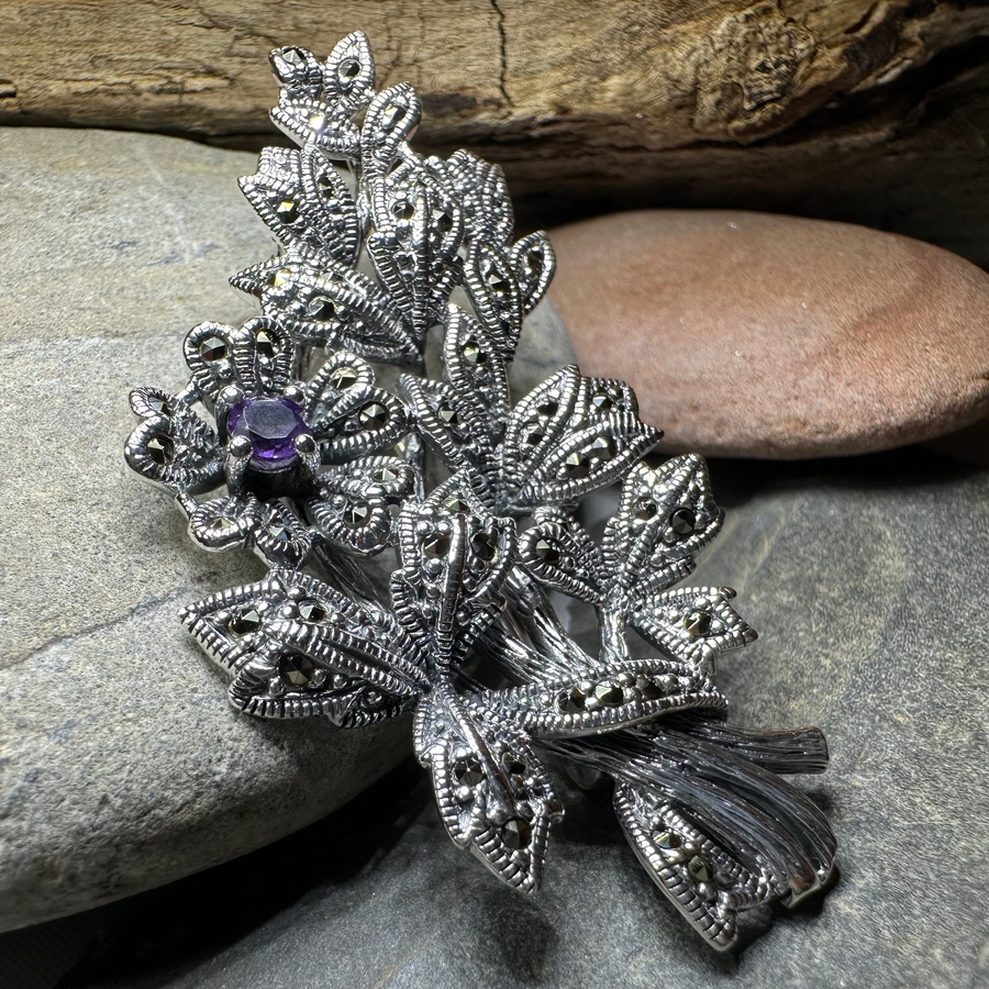 Marcasite Sweet Blossom Brooch