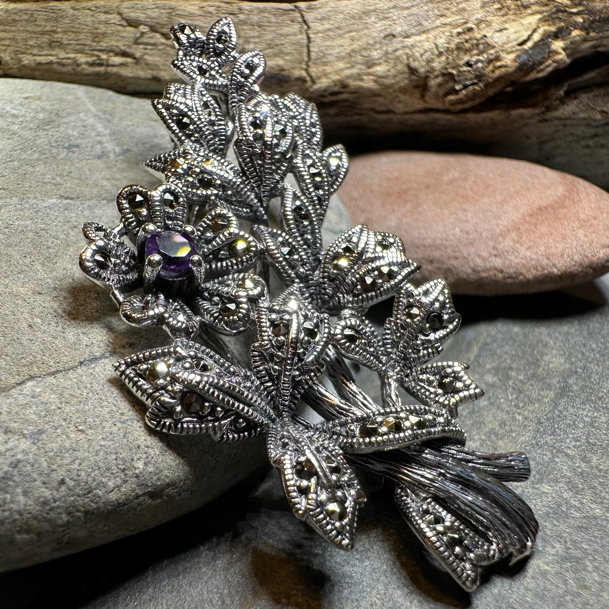 Marcasite Sweet Blossom Brooch — view 13