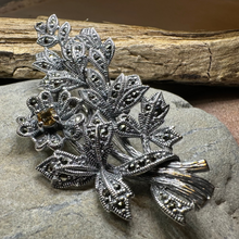 Load image into Gallery viewer, Marcasite Sweet Blossom Brooch
