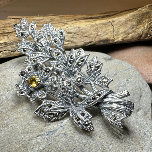 Marcasite Sweet Blossom Brooch — view 9