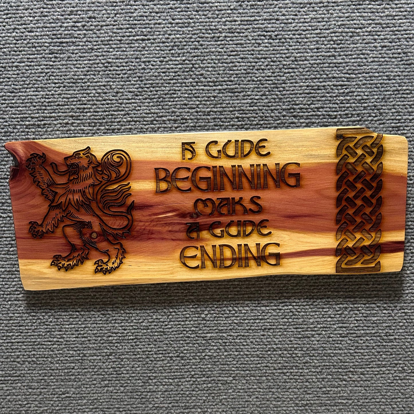 Handmade Scottish Proverb Wooden Plaque