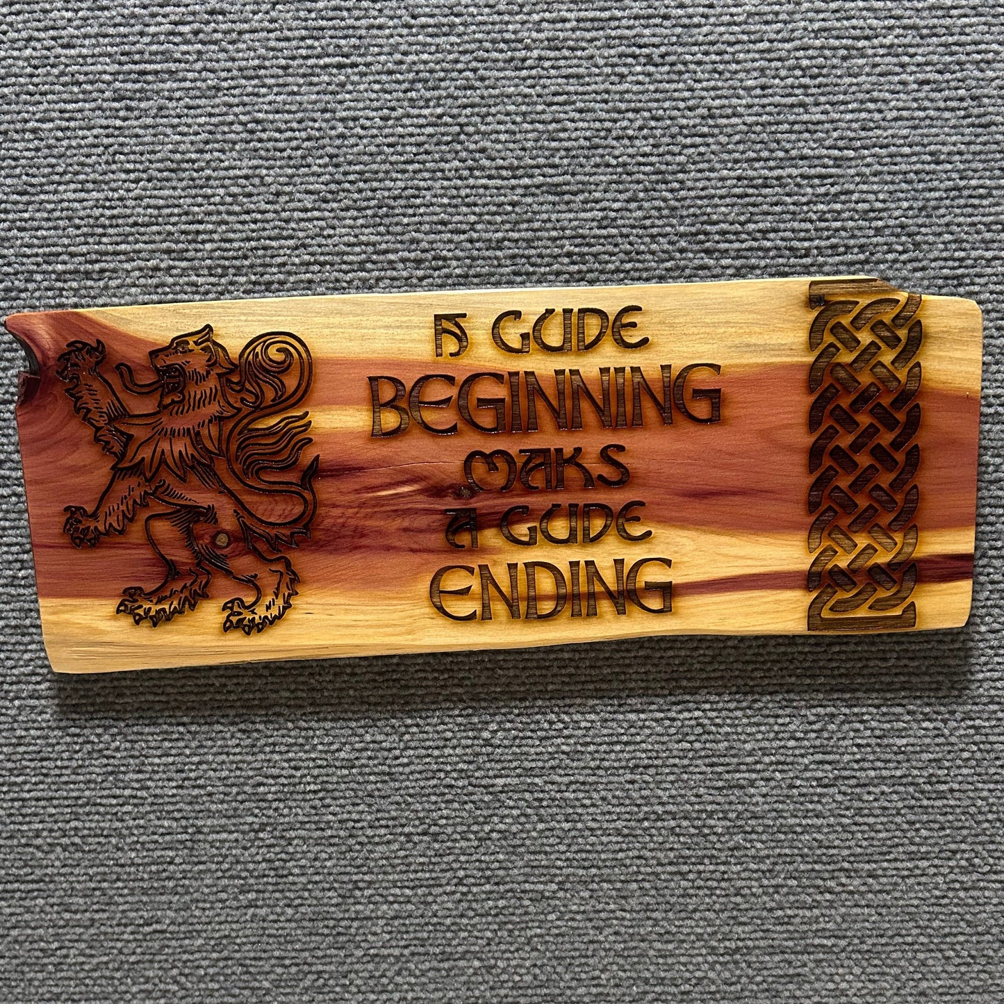 Handmade Scottish Proverb Wooden Plaque
