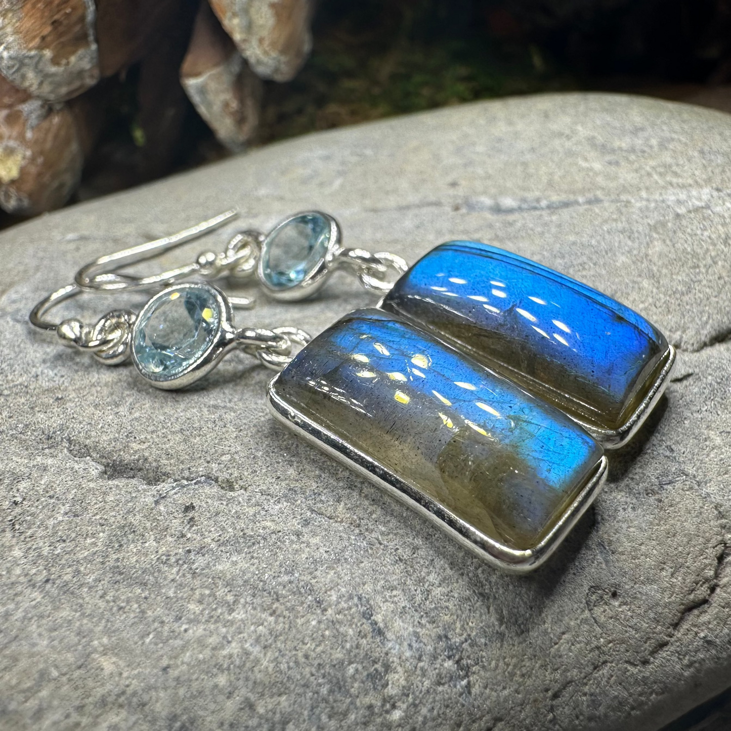 Celtic Waters Labradorite Earrings in Sterling Silver