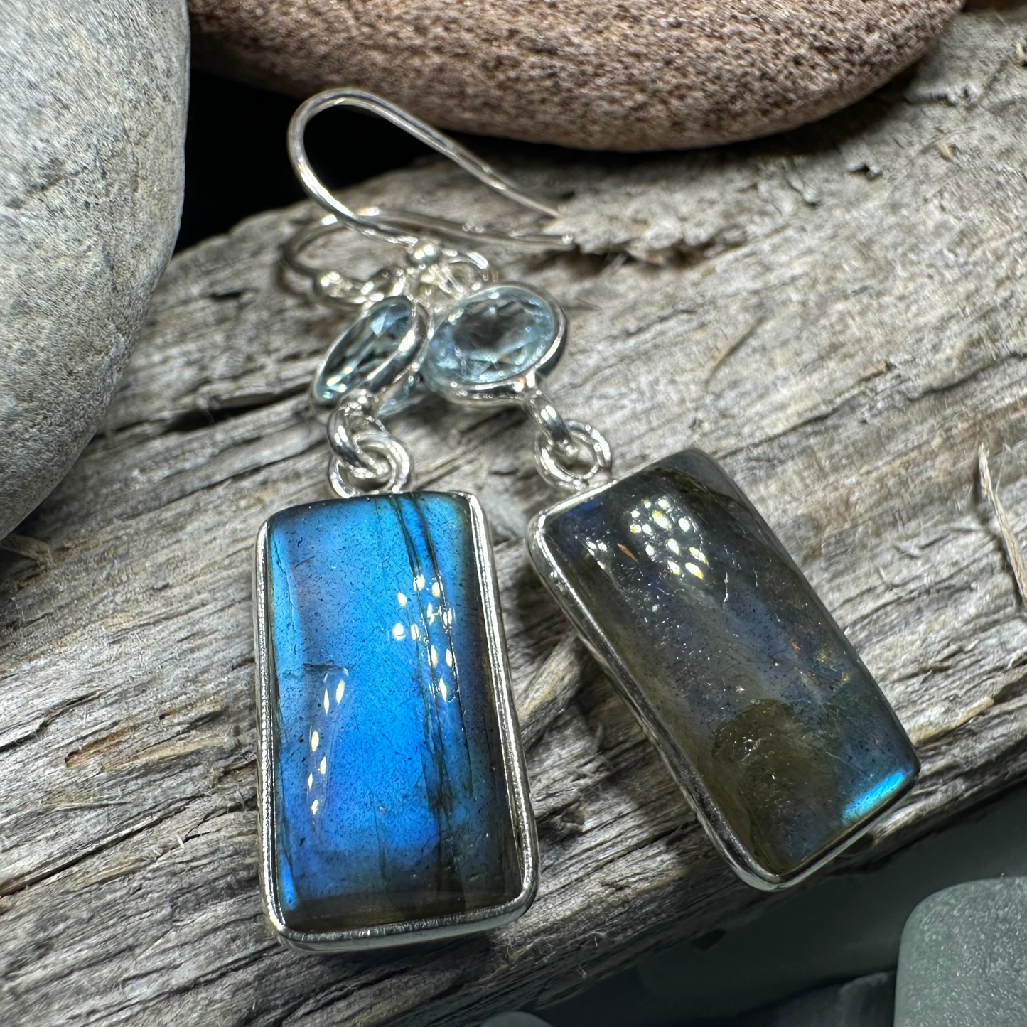 Celtic Waters Labradorite Earrings in Sterling Silver