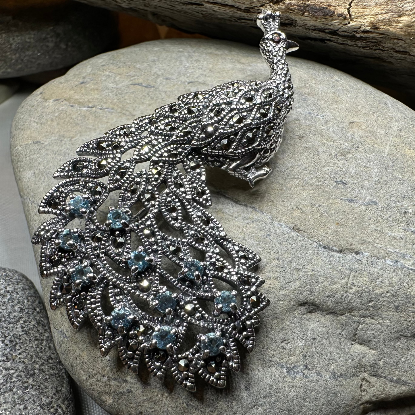 Bellevue Peacock Brooch & Pendant — view 8