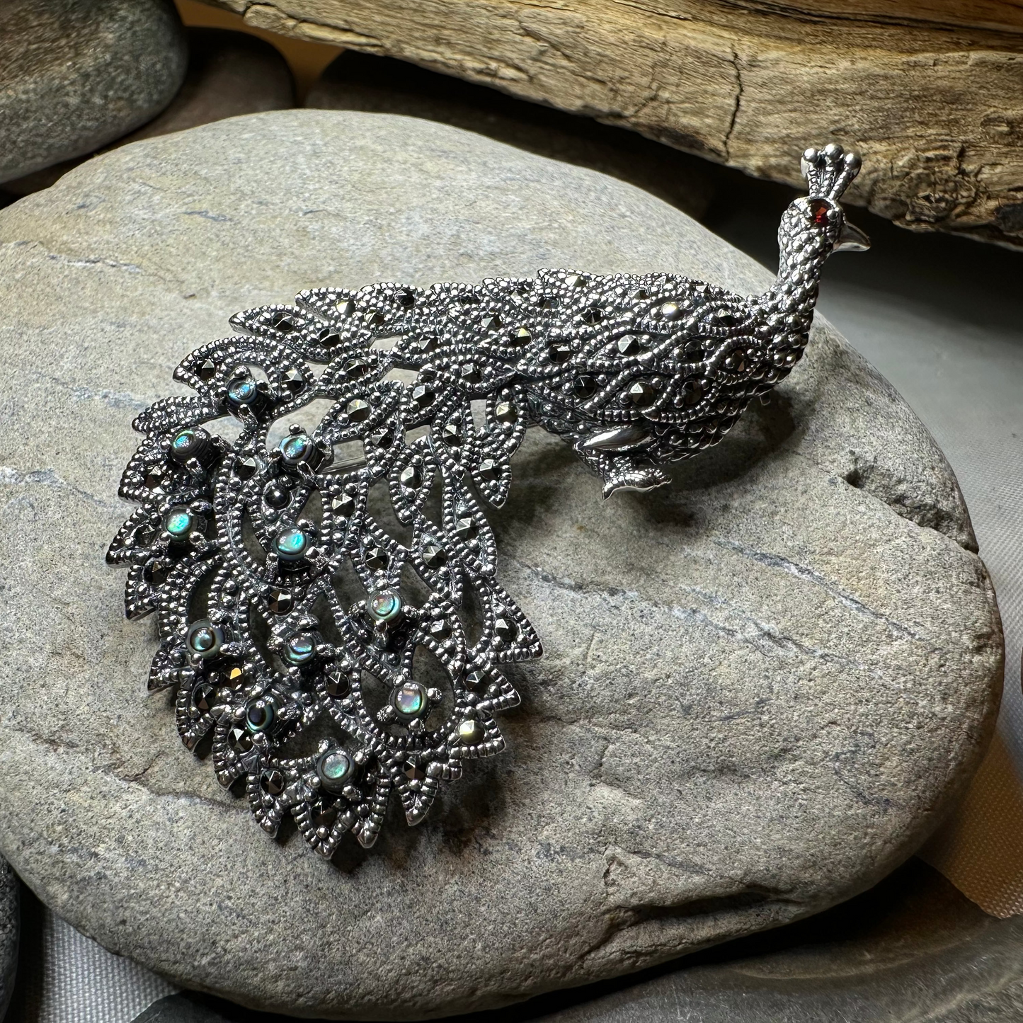 Bellevue Peacock Brooch & Pendant — view 9