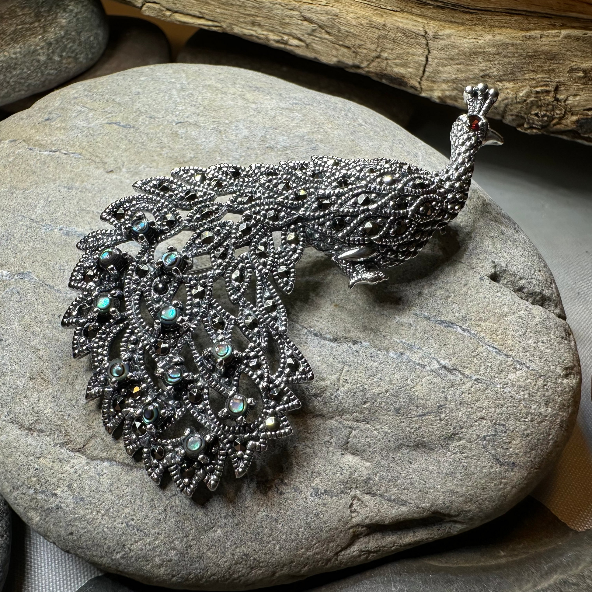 Bellevue Peacock Brooch & Pendant — view 9