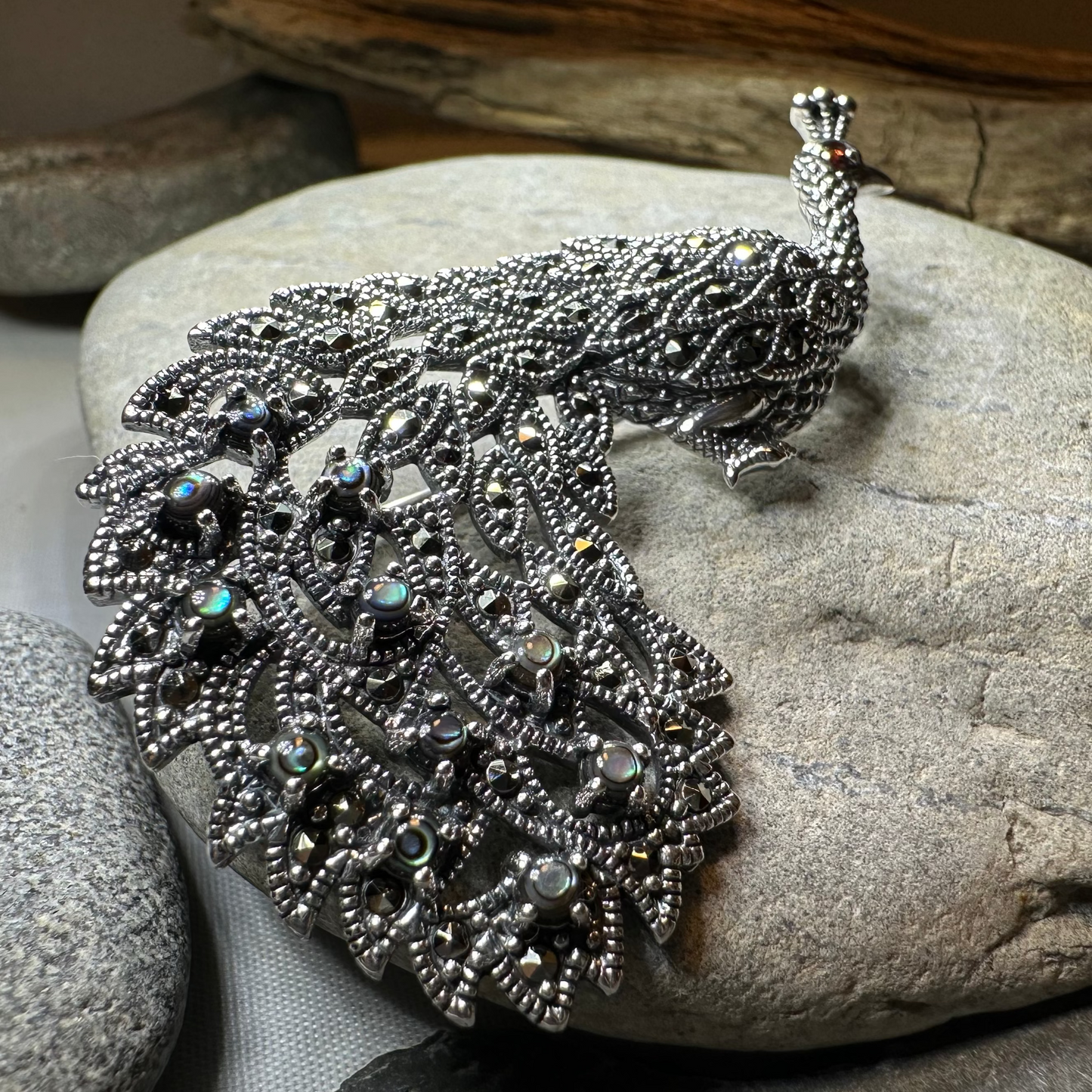Bellevue Peacock Brooch & Pendant — view 11
