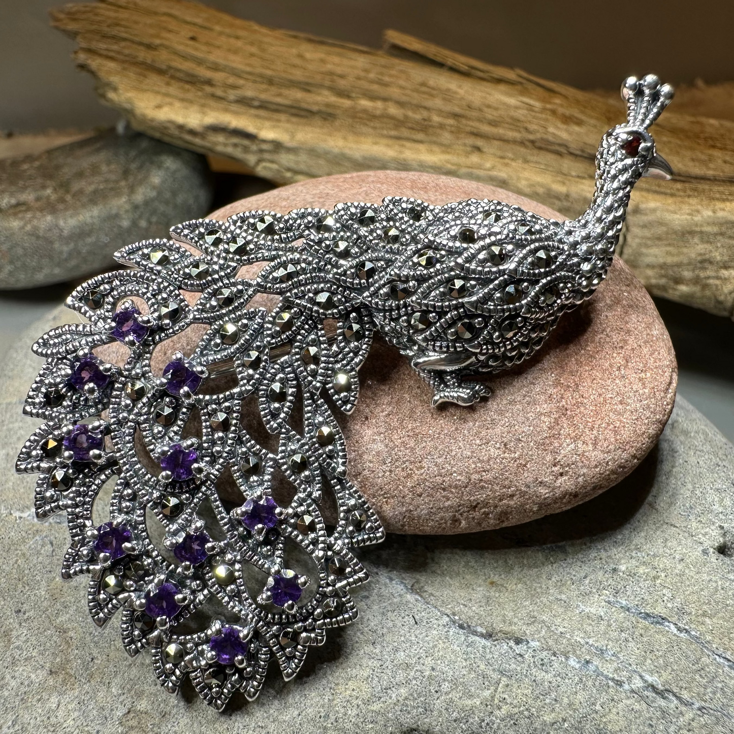 Bellevue Peacock Brooch & Pendant — view 10