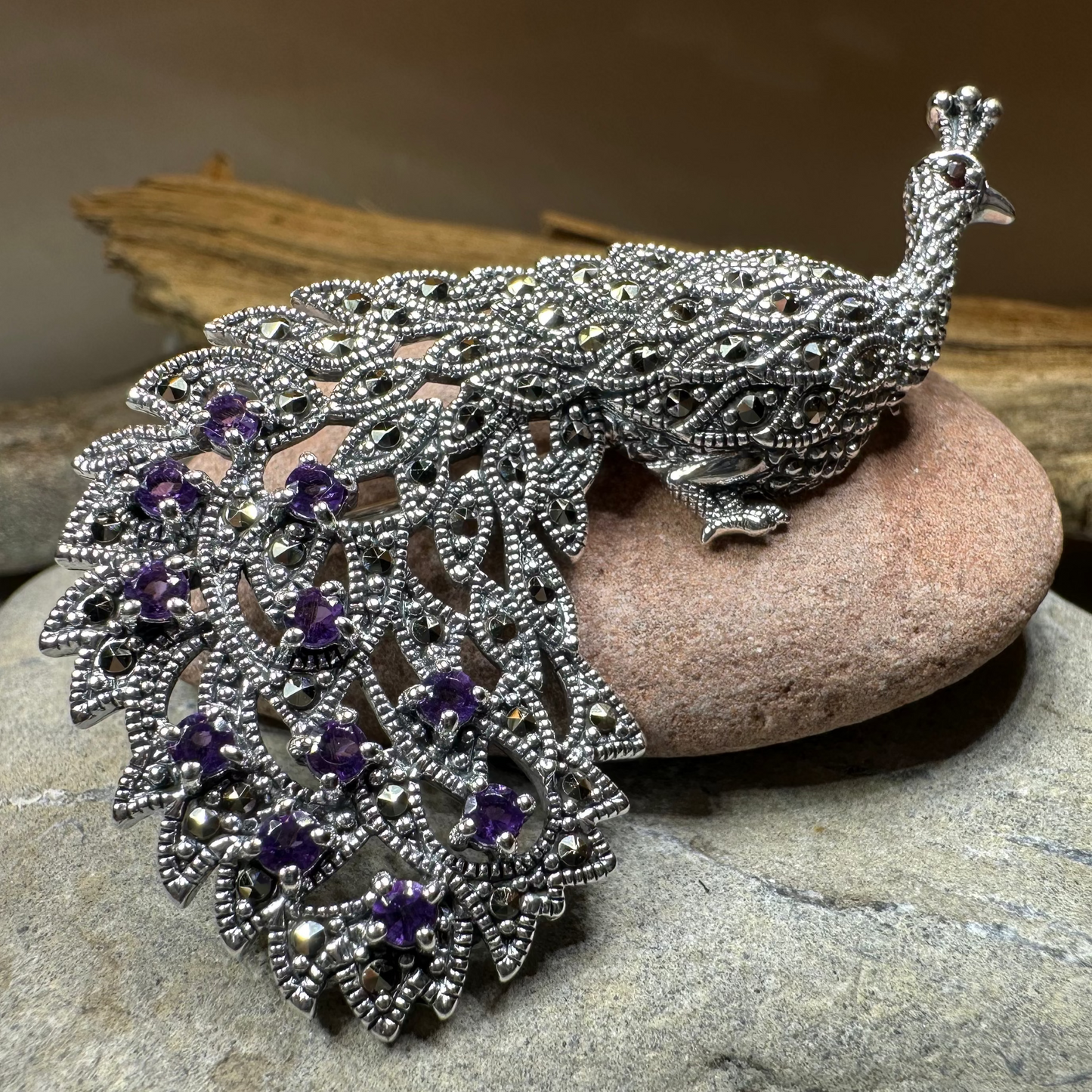 Bellevue Peacock Brooch & Pendant — view 7
