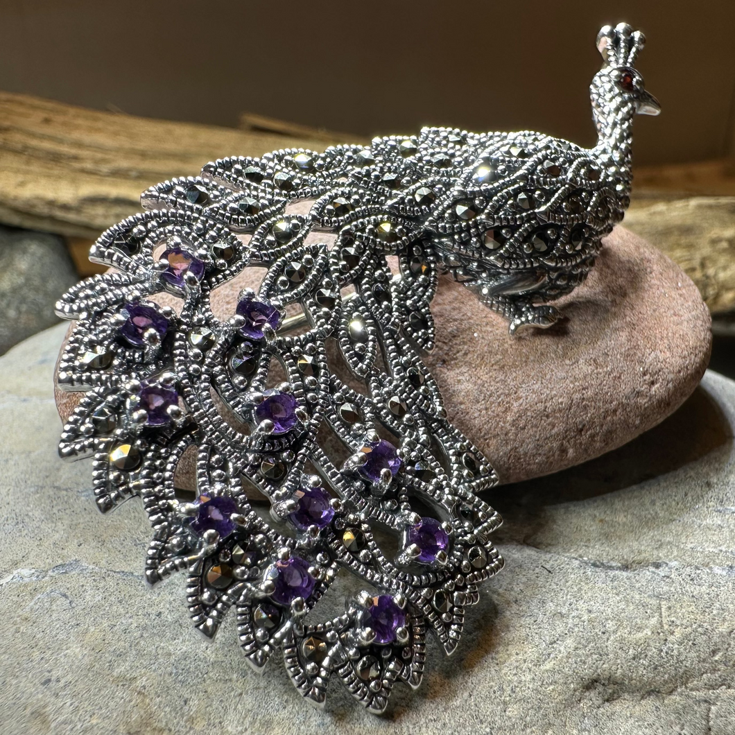 Bellevue Peacock Brooch & Pendant – Celtic Crystal Design Jewelry