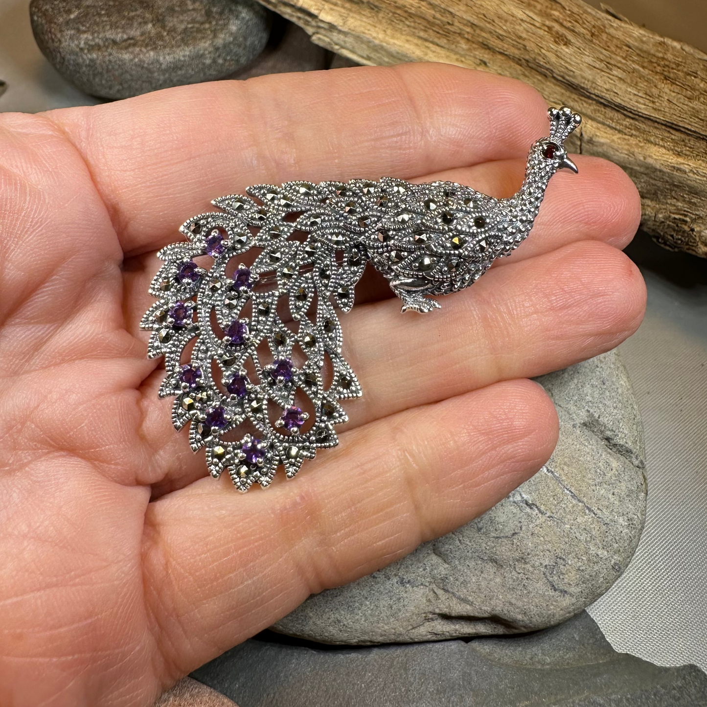 Bellevue Peacock Brooch & Pendant — view 5