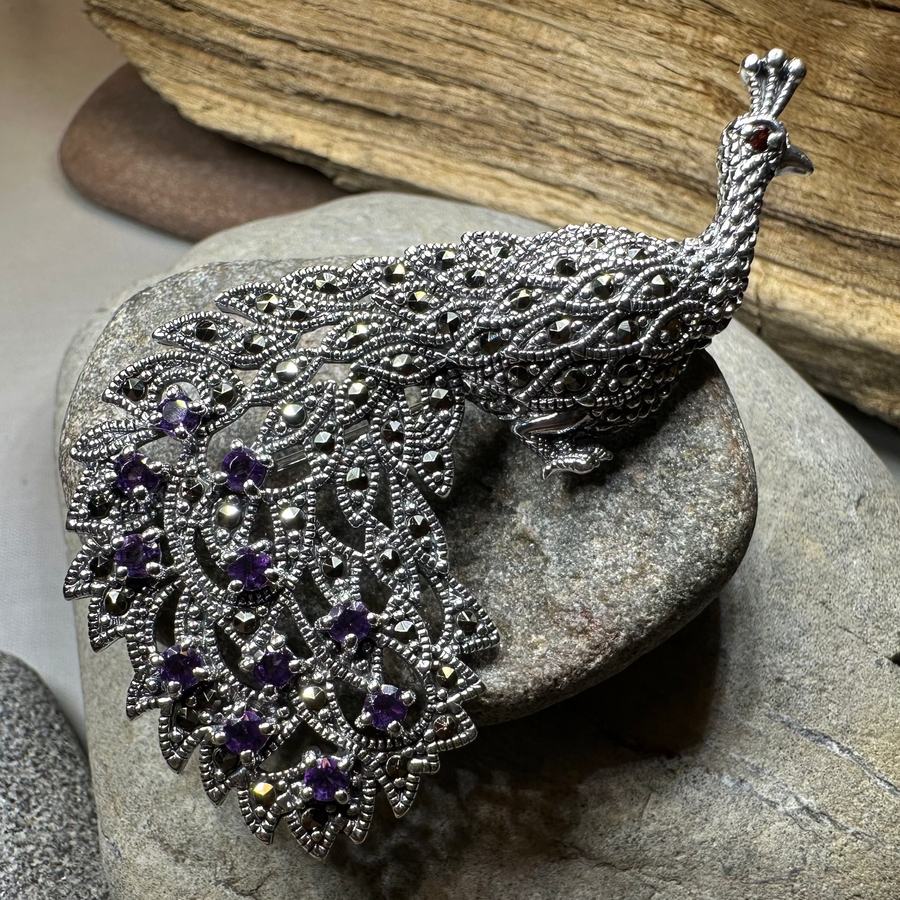 Bellevue Peacock Brooch & Pendant
