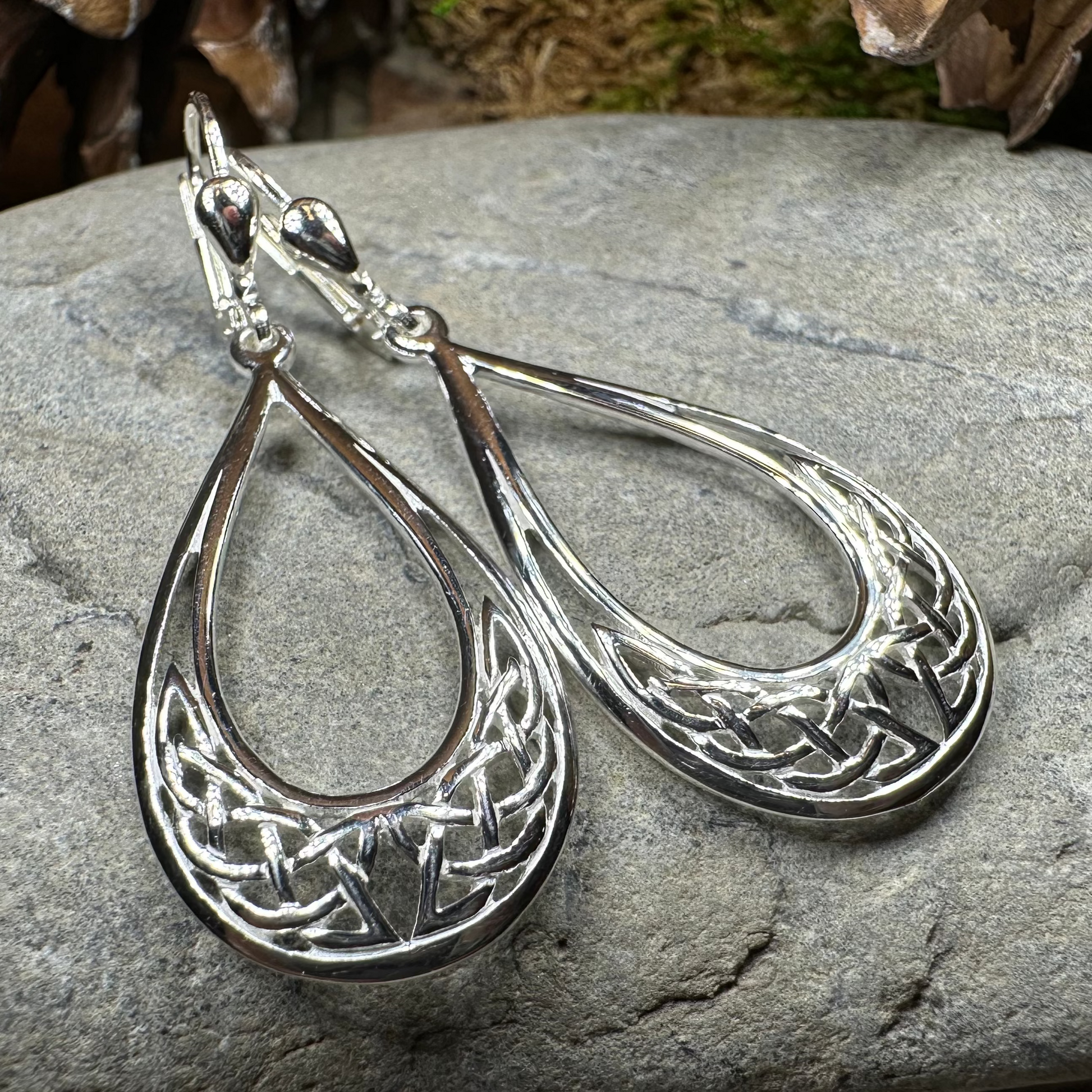 Celtic Elegance Leverback Earrings - Made in Ireland — view 4
