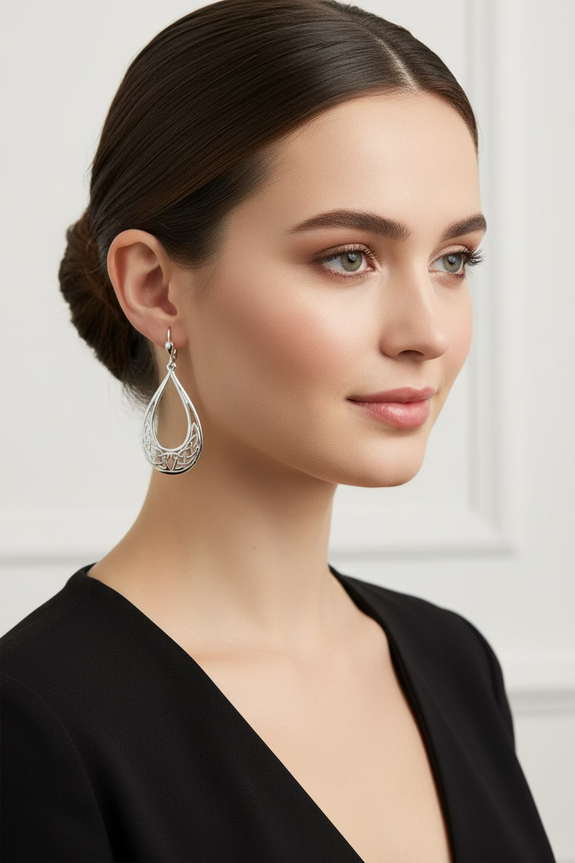Celtic Elegance Leverback Earrings - Made in Ireland — view 2