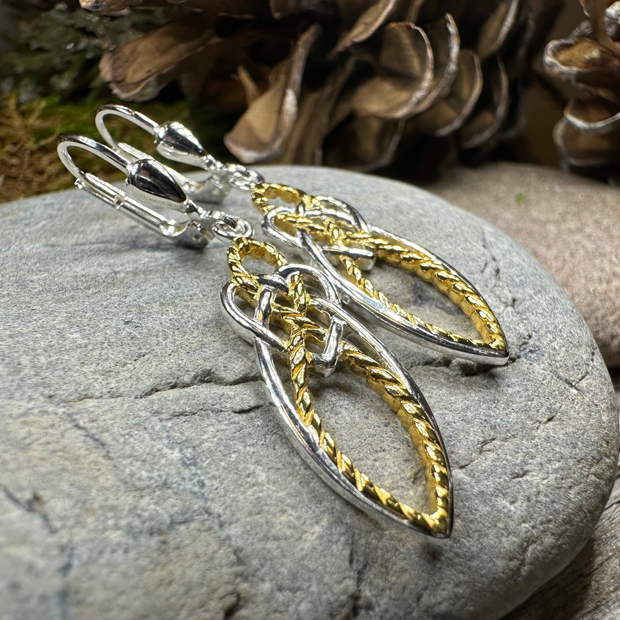 Seadream Celtic Knot Leverback Earrings - Handmade in Ireland