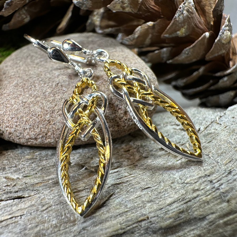 Seadream Celtic Knot Leverback Earrings - Handmade in Ireland
