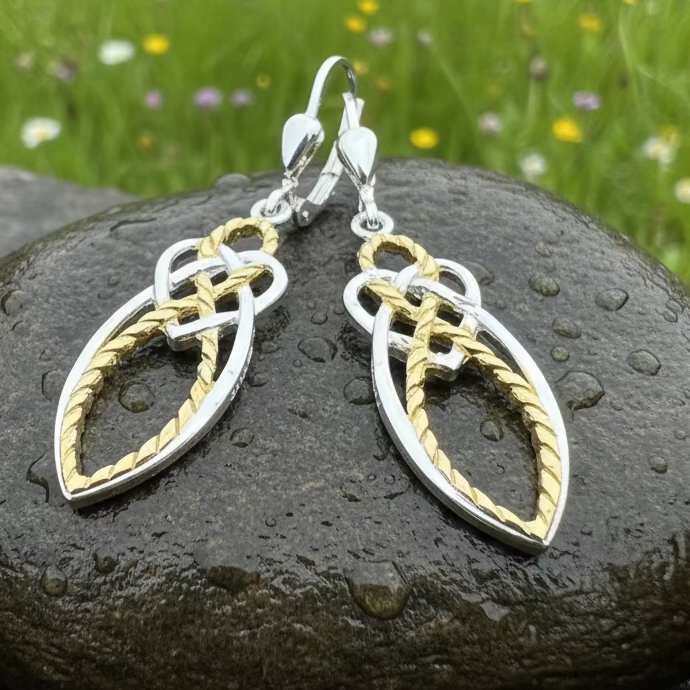 Seadream Celtic Knot Leverback Earrings - Handmade in Ireland