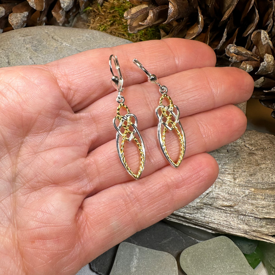 Seadream Celtic Knot Leverback Earrings - Handmade in Ireland