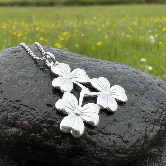 Irish Triple Shamrock Necklace - Handmade in Ireland