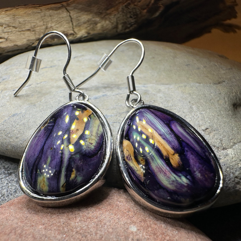 Load image into Gallery viewer, Scottish Heathergems Organic Earrings ~ Handmade in Scotland

